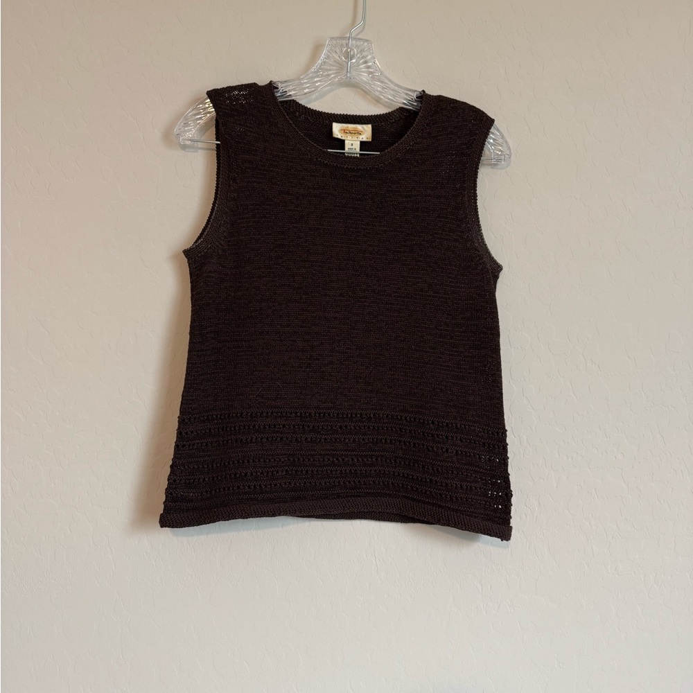 Vintage Talbots sweater style tank top size Small  Black Sleeveless Knit Top